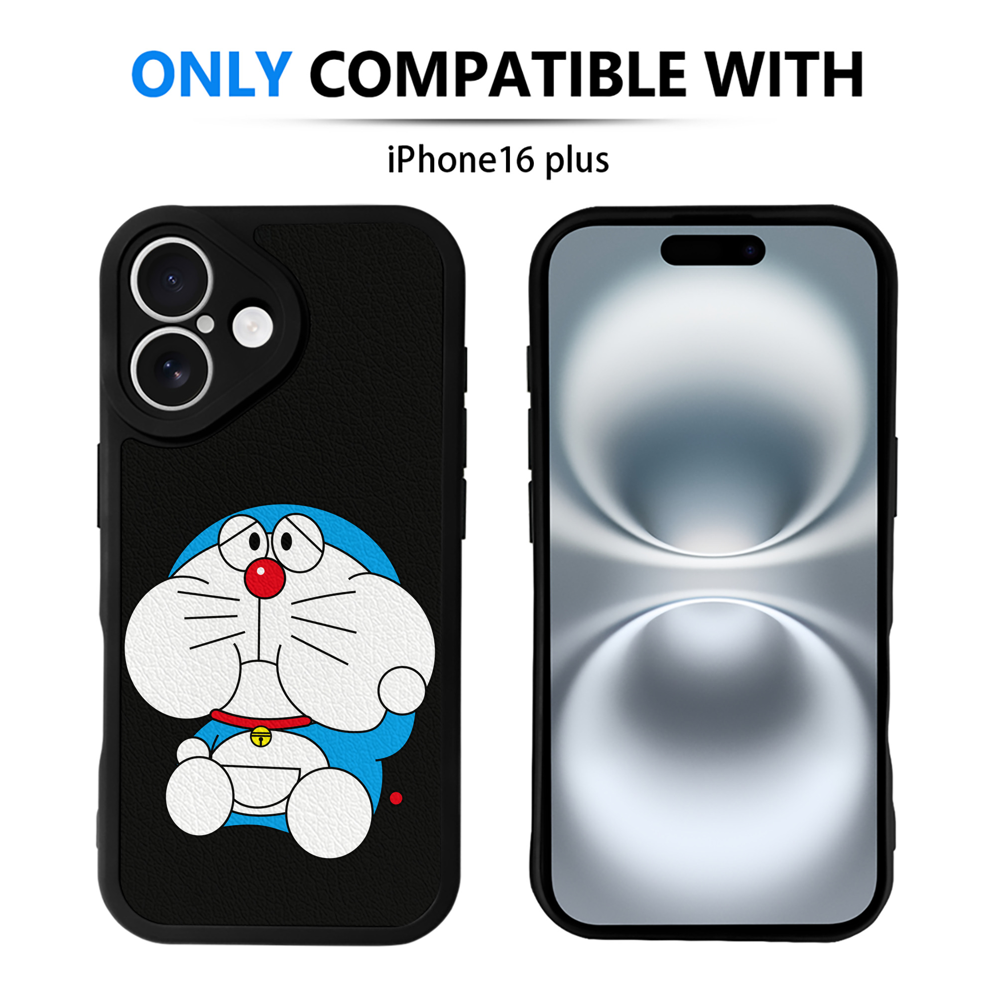 （画像用） ドラえもん Doraemon 【iPhone 16シリーズ対応】シリコンスマホケース（レザー調） 材質：シリコン